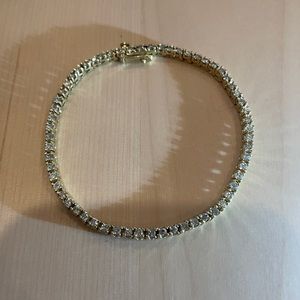 Diamond & 14k Gold Tennis Bracelet Unisex